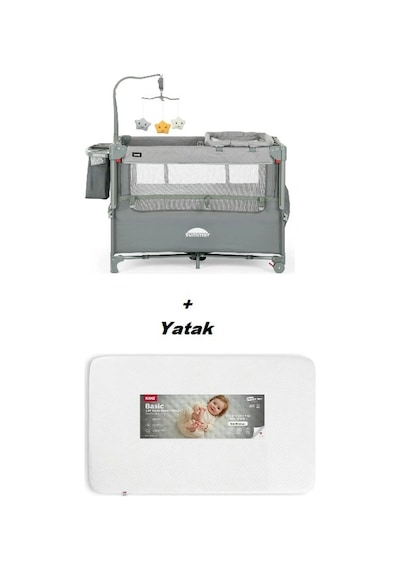 Kanz Summer Anne Yanı Park Yatak Koyu Gri - Yataklı