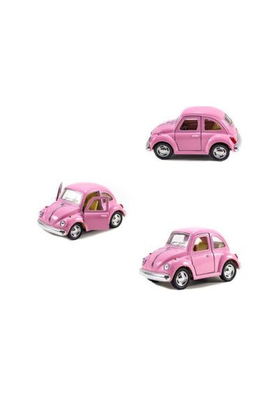 Metal Vosvos Araba Pembe Sevimli Vosvos Çek Bırak 10 Cm pembe