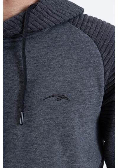 Maraton Sportswear Regular Erkek Kapşonlu Uzun Kol Basic Siyah Sweatshirt 21392-siyah Siyah