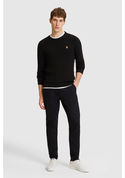 U.S. Polo Assn. Erkek Siyah Bisiklet Yaka Slim Fit %100 Pamuk Örgülü Basic Kazak 50327559-vr046 U.S. Polo Assn. Erkek Siyah Bisiklet Yaka Slim Fit %100 Pamuk Örgülü Basic Kazak 50327559-vr046