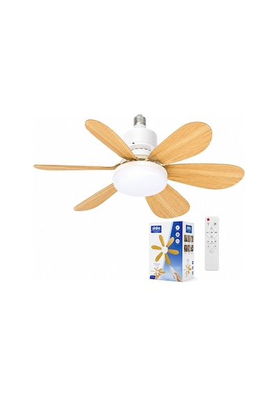 Sinbo Sf-7708 Tavan Vantilatörü Ve Avize Lamba 2'si 1 Arada - Kumandalı 52 Cm 6 Ahşap Görünümlü Plastik Kanat 3 Kademe- 6'li Paket