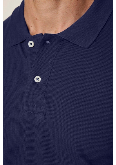 Tudors Erkek Slim Fit Dar Kesim Pamuklu Yumuşak Dokulu Serin Tutan Kumaş Düz Pike Lacivert Polo Yaka Tişört-31688 Lacivert