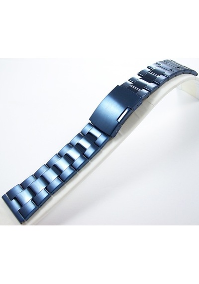 24Mm Lacivert Metal Saat Kordonu Çelik Kolçak 1Kalite Metal Kayış
