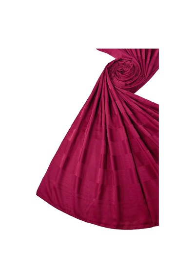 Mim Eşarp Emproyal Silver Jakar Dama Desenli Şal 75x190 Cm Bordo