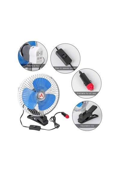 Araç Araba Tır Kamyon Mandallı 12v 6 İnç Vantilatör Fan Soğutucu