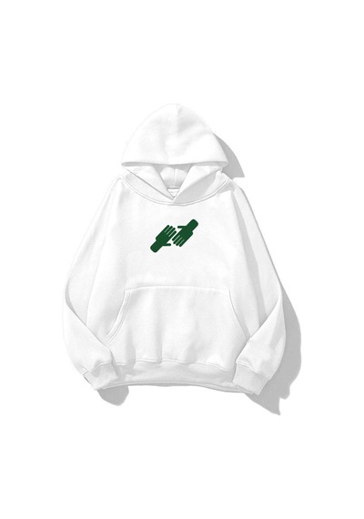 Tarzsokak Unisex Nice To Meet You Sweatshirt Hoodie Beyaz