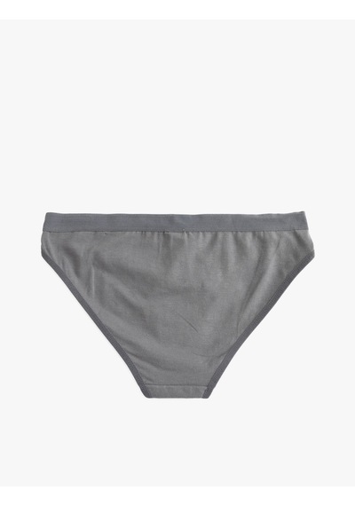 Koton Pamuklu Brief Külot Baskılı Gri 5wlk30013mk Gri