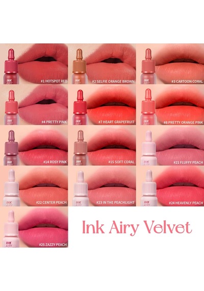 Uzun Süre Kalıcı Ve Hafif Formüllü, Kadife Bitişli Tint Ink Airy Velvet 22 Center Peach