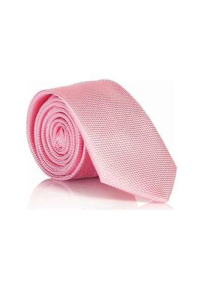 Gaffy Pembe Slim Fit Düz Renk Dokuma Kravat / DDK-18 Pembe