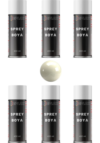 6 Adet Ral 1013 Kırık Beyaz Sprey Boya 400 Ml.