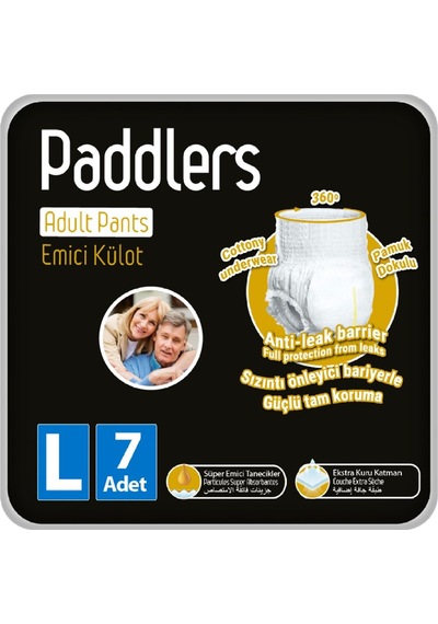 Paddlers Yetişkin Hasta Emici Külot Bez Large (L) 7 Adet – Yüksek Emicilik, Sızdırmaz