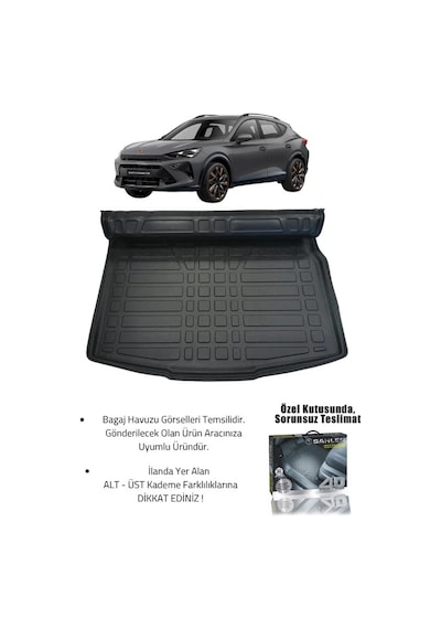 Sahler Cupra Formentor Mild Hybrid 2024+ Uyumlu 4.5d Premium Havuzlu Oto Paspas Ve Liner Marka 3d Üs