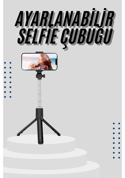 Tripod Selfie Çubuğu Bluetooth Kumandalı Kablosuz Led Işıklı Mh-hs8697-1256