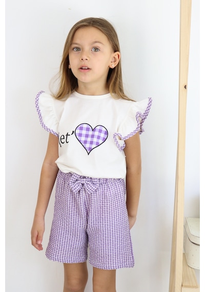 Miababy Jet Love Baskılı İkili Takım Mor
