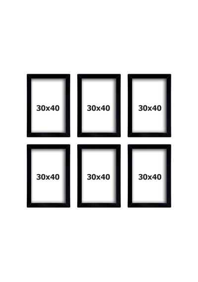 Yhfoto 6 Adet 30x40 Siyah Mdf A3 Çoklu Fotoğraf Siyah