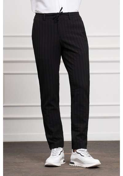 Morven Erkek Siyah Poliviskon Jogger Dynamic Fit Rahat Kesim Pantolon 25ms003014001 Siyah