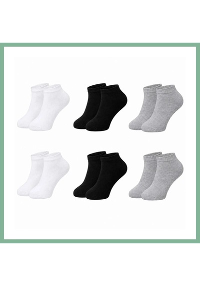Bşkvirgo Kadın Bambu Patik Çorap 6'lı Paket, Siyah Beyaz Gri, Nefes Alan Nem Emici Yumuşak Günlük Spor Bilek Çorabı Beden: 36-40 Renk: Çok Renkli 6 Lı Bsk2026