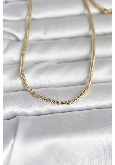 Cm 14k Gold Renk Yılan Zincir Model 60 Cm Kadın Kolye Karışık Renk