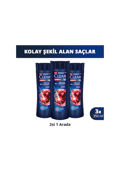 Men Kepeğe Karşı Etkili Şampuan Hızlı Stil 2si 1 Arada 350 Ml X3 Tüm Saç Tipleri
