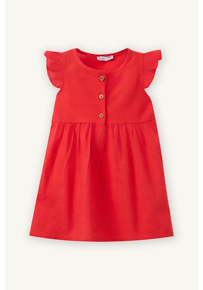 Defacto Flamlı Poplin Elbise Kız Bebek Z7402a226smrd63 Kırmızı-rd63