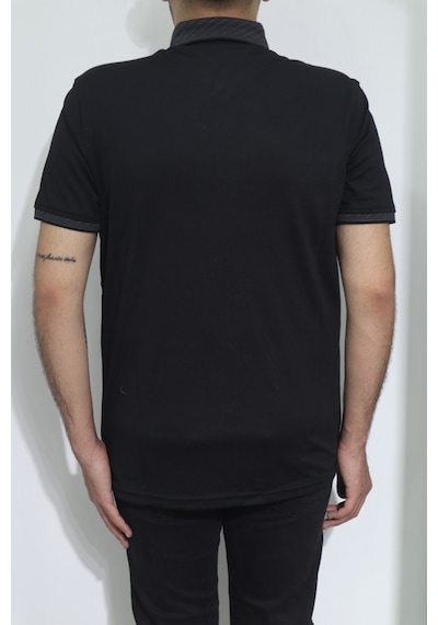 Santa Dmc Tekstil Erkek Düz Spor Kesim Normal Kalıp Polo Yaka T-shirt Siyah