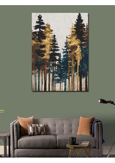 Kanvas Tablo Ağaçlar Boyama Manzara 50cmx70cm