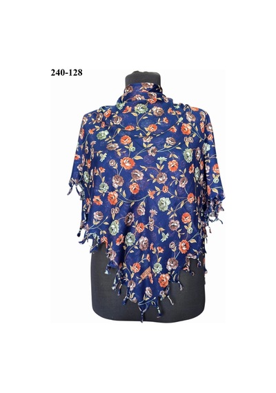 Dolce Cotton Desenli Sökme Boncuklu Eşarp 240-128 Çok Renkli