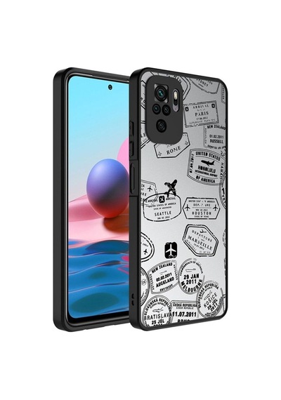 Xiaomi Redmi Note 10s Kılıf Aynalı Desenli Kamera Korumalı Parlak Zore Mirror Kapak Seyahat