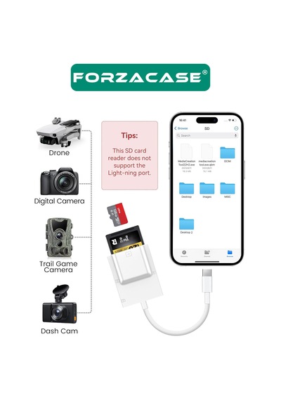 Forzacase FC974  Hızlı Type-C To SD / Micro SD / TF Kart Okuyucu Adaptör