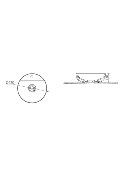 Esvit Lapino Vision Class Çanak 16342 Tezgah Üstü Lavabo 42CM Dahil