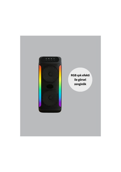 Rgb Işıklı Çift Hoparlörlü Taşınabilir Bluetooth Speaker Ve Mikrofon Yeni Ne - Hs08372823-8