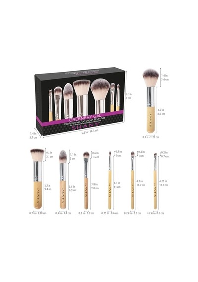 I Love Bamboo - 7 Parça Petite Pro Bambu Fırça Seti, Taşıma Çantalı