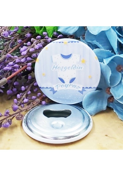 Elbiseli Baskılı Erkek Bebek Metal Magnet Açacak 58 Mm 15 Adet