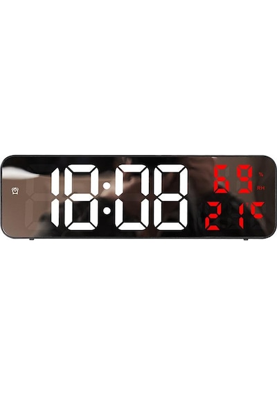 Valkyrie Nem Ölçer Dereceli Led Duvar Ve Masa Alarm Saati Kırmızı