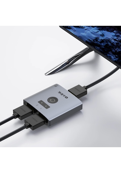 S-lınk Sl-lu602, 2xhdmı, 4k, 60hz, Monitör Çoklayıcı 1pc-2monitör Veya 2pc- 1monitör Çift Yönlü Switch Diğer