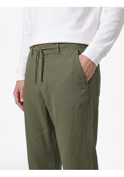 Koton Beli Bağcıklı Düğmeli Cepli Regular Fit Pamuklu Chino Müslin Pantolon Haki 7wam40045hw