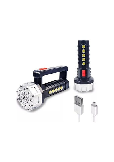 P-17 17+5 Cob Ledli Işıldak Fener Çok Renkli