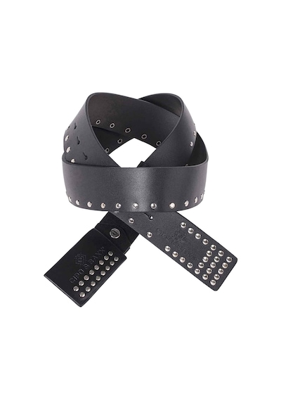 Cipo & Baxx CG163 Metal Tokalı Düz Siyah Deri Kemer