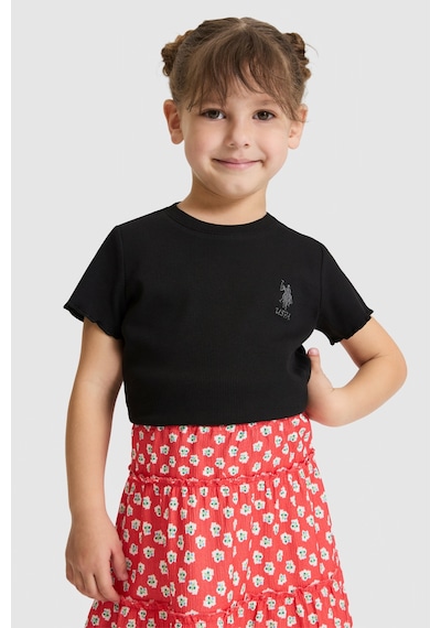 U.s. Polo Assn. Kız Çocuk Siyah Tişört Basic 50325610-vr046