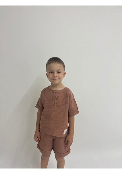 Oliven The Kid Oliventhekid Müslin Unisex Çocuk Takım Gül Kurusu Gülkurusu