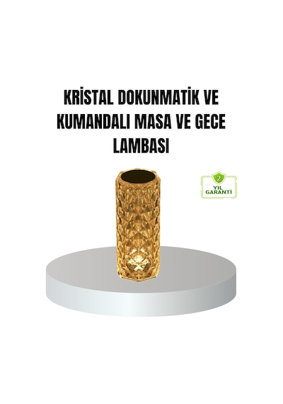 Kristal Rgb Led Li Kumandalı Masa Ve Gece Lambası - Renkli Işık Modlarıyla Şık Dekoratif Aydınlatma