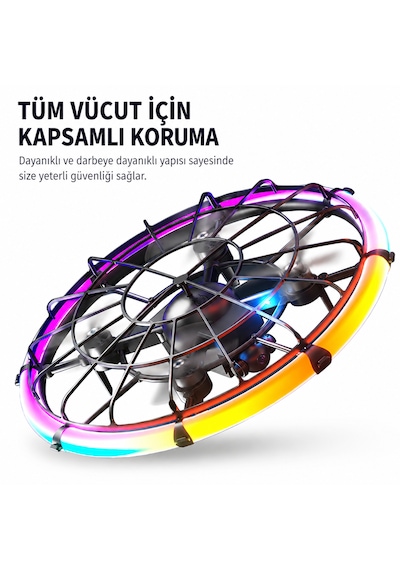 Led Işıklı Mini Drone 2.4ghz Uzaktan Kumandalı 360 Korumalı Quadcopter