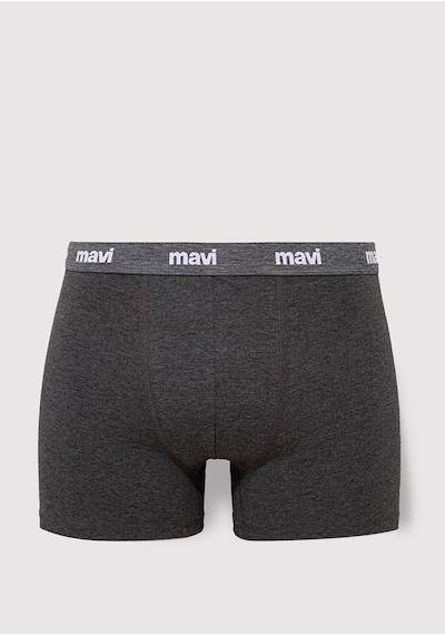Mavi - 3lü Gri Basic Boxer Seti 0911407-23854 Beyaz