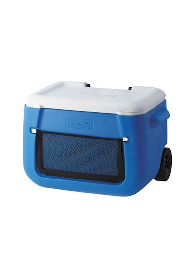 Coleman Poly-lite Wheeled Mesh 50 Qt Tekerlekli Soğutucu Buzluk 47.3 Lt Mavi