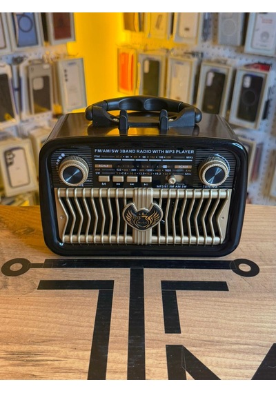 Telefon Standlı Nostaljik Radyo Bluetooth Usb Sd Kart Girişli Şarjlı Gold