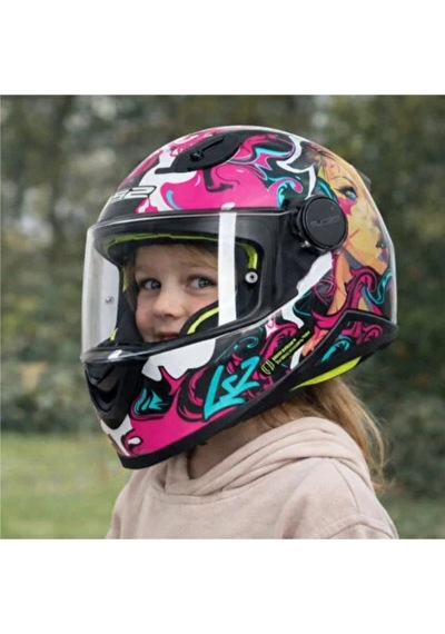 Çocuk Kask Ls2 Kıd Cyberg Mat Mor Orjinal S Çok Renkli