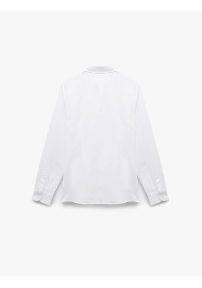 Koton Regular Fit Klasik Yaka Uzun Kollu Poplin Gömlek Beyaz 6wak60035uw Beyaz