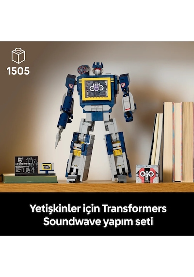 LEGO® Icons Transformers: Soundwave 10358 - Yetişkinler için Yaratıcı Dekoratif Model Yapım Seti (1505 Parça)