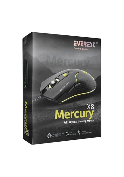 Everest Mercury X8 Usb Siyah 6d Optik Oyun Mouse