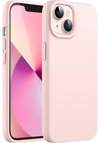 Apple Uyumlu iPhone 13 Mini  Silikon Kılıf - Pastel Renk Tonu Esnek Tam Koruma Kapak - Pudra Pembe